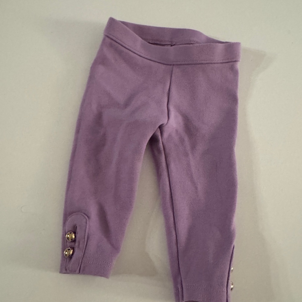 Janie and Jack Lavender Leggings with Gold Button Accents